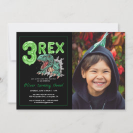 Cumpleaños de dinosaurio T-Rex "3 Rex" Foto