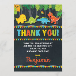 Cumpleaños de Dinosaurios Gracias Tarjeta Fiesta R