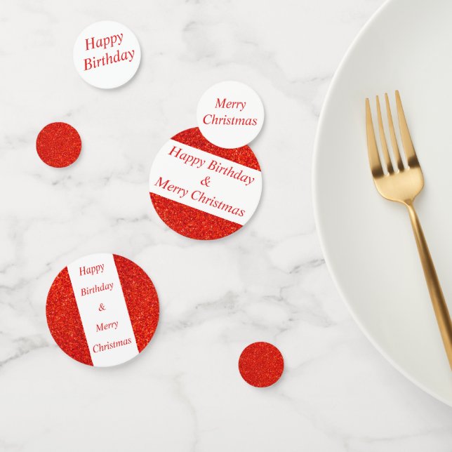 Cumpleaños de doble ocasión y confeti de Navidades (Grupo)