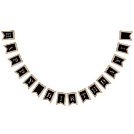 Cumpleaños de encargo de la bandera rústica de la