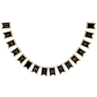 Cumpleaños de encargo de la bandera rústica de la