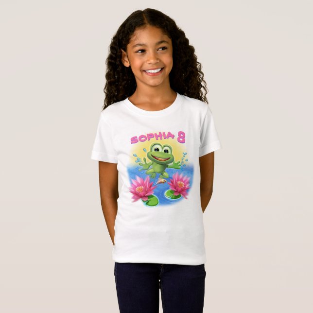 Cumpleaños de encargo de la camiseta del chica de (Anverso completo)