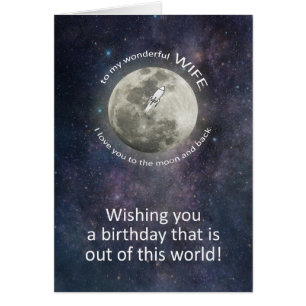 Cumpleaños de esposa hasta la luna y de vuelta