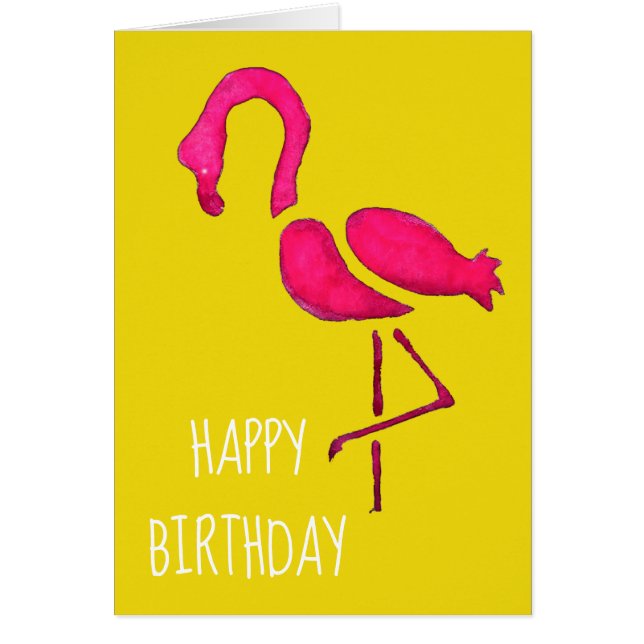 cumpleaños de Flamingo Rosa (Frente)