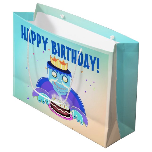¡Cumpleaños de Frankie! bolsa de regalo (grande) (Angulo Anverso)