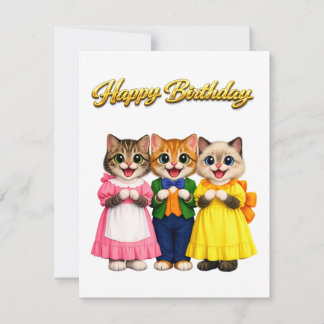 Cumpleaños de gatitos alegres y coloridos al estil