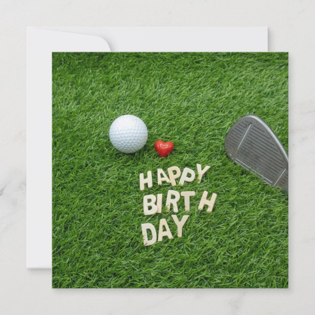 Cumpleaños de golf con amor y pelota de golf y cuñ (Anverso)