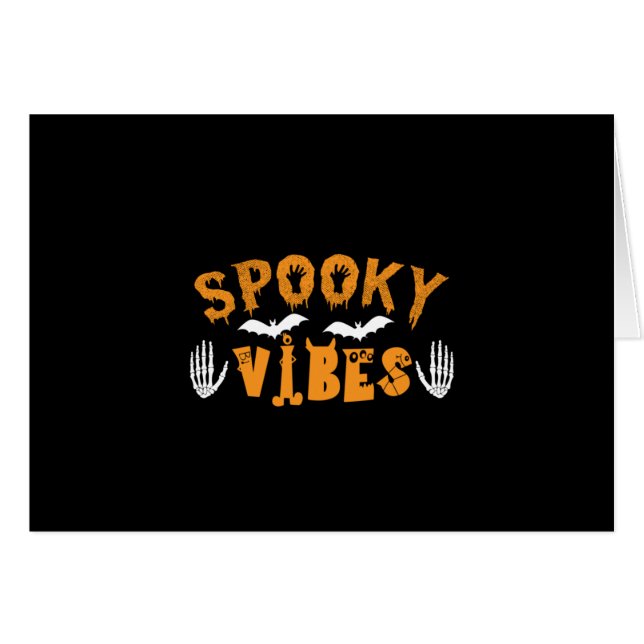Cumpleaños de Halloween Spooky Vibes (Anverso (Horizontal))