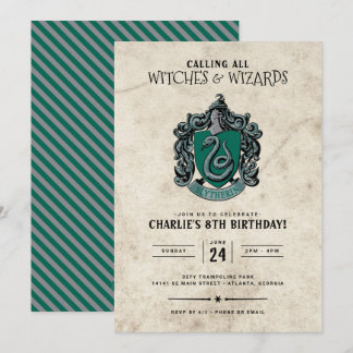 Cumpleaños de Harry Potter | Invitación a Slytheri