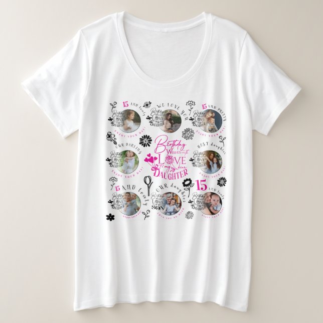Cumpleaños de Hija Foto Personalizada (Anverso del diseño)