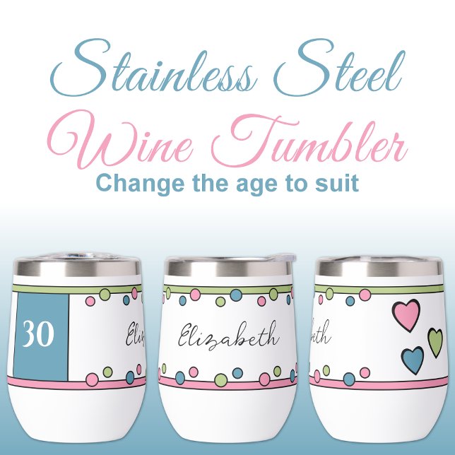 Cumpleaños de hitos 30º nombre rosa azul (Subido por el creador)