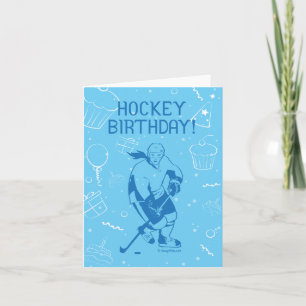 ¡Cumpleaños de hockey! Tarjeta de saludo - Mujer