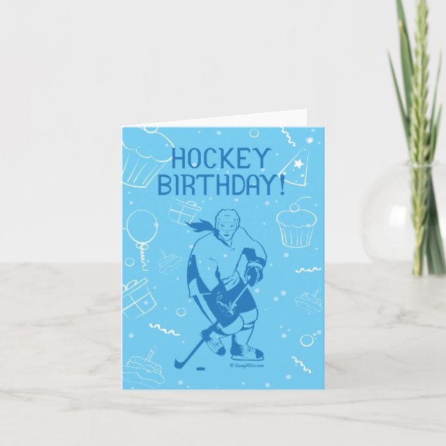¡Cumpleaños de hockey! Tarjeta de saludo - Mujer (Anverso)