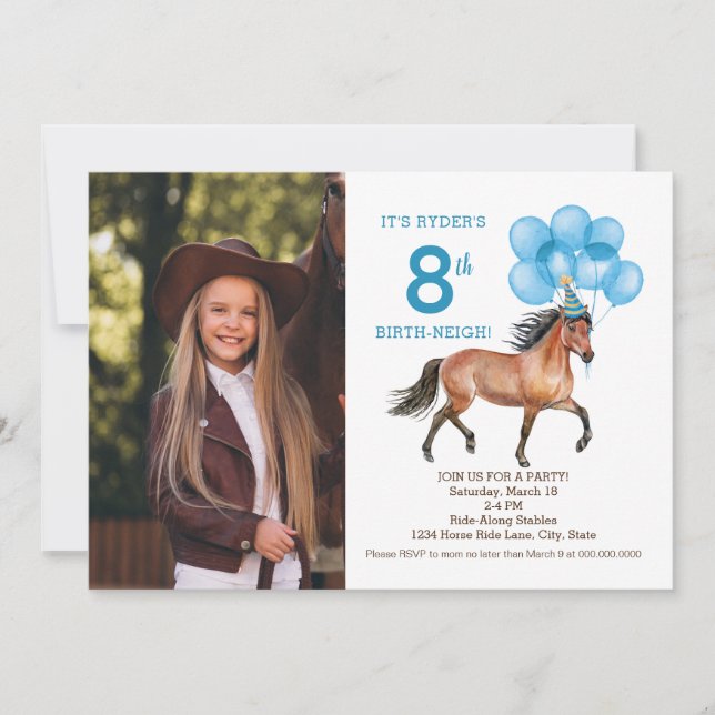cumpleaños de Horse Lover Invitación a la foto (Anverso)