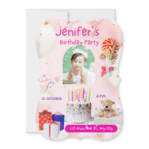 cumpleaños de invitación fotográfica personalizada