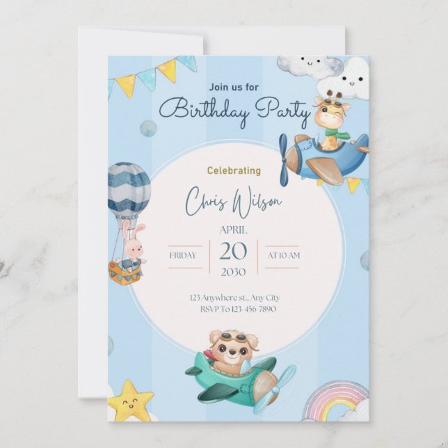 cumpleaños de invitación para los niños (Anverso)