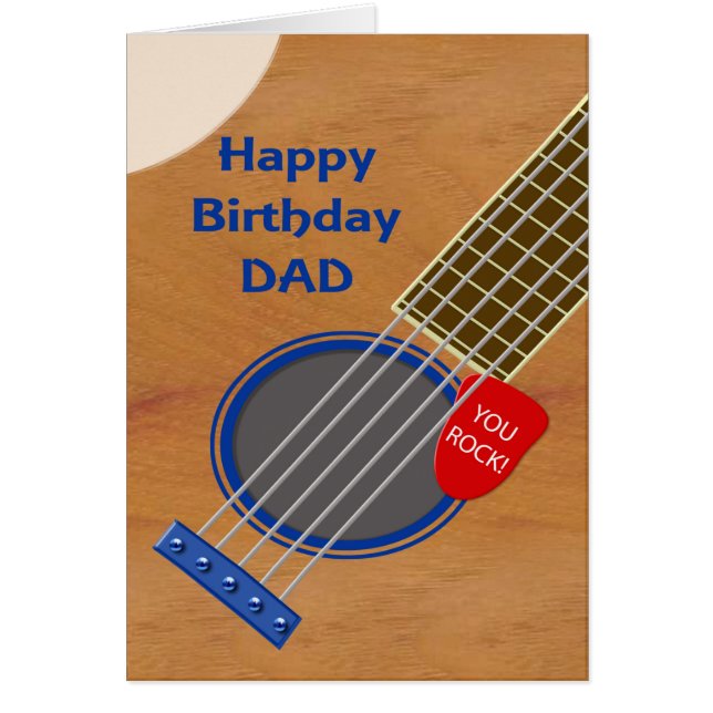 Cumpleaños de Jugador de Guitarra de Papá (Frente)
