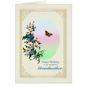Cumpleaños de la abuela con flores