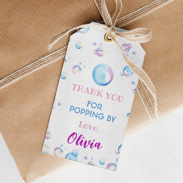 Cumpleaños de la burbuja Gracias Etiqueta Fiesta d (Subido por el creador)