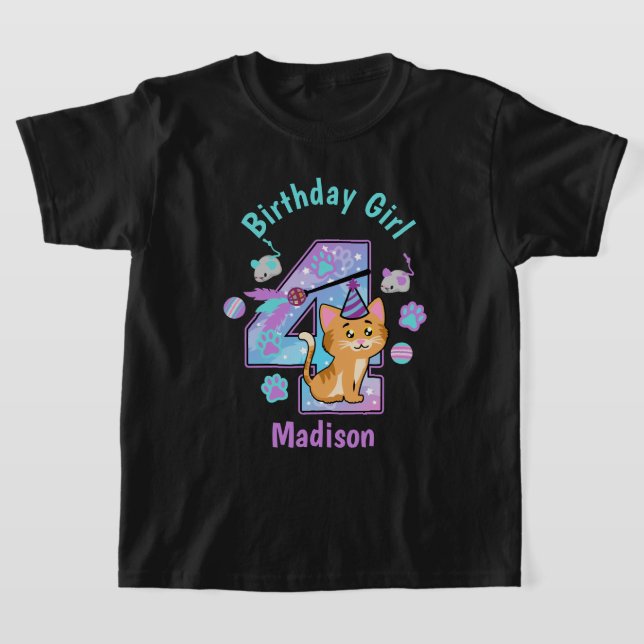 Cumpleaños de la camisa de cumpleaños de Kitten Cu (Distribución)