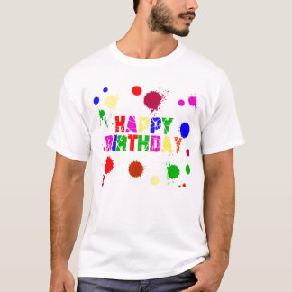 Cumpleaños de la camiseta de la pintura de la