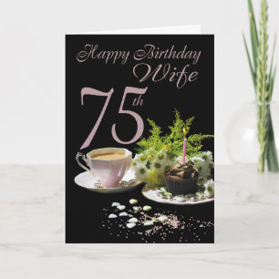 Cumpleaños de la esposa 75 - esposa de la tarjeta