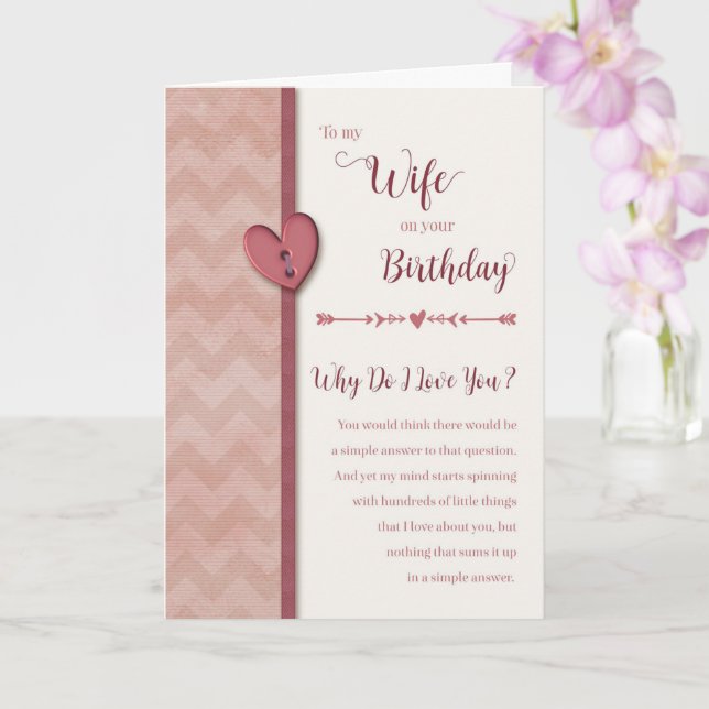 Cumpleaños de la esposa - ¿Por qué te amo? Tarjeta (Orquídea)