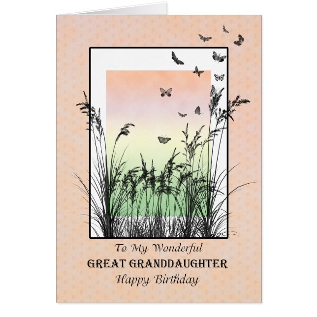 Cumpleaños de la Gran Nieta, con Mariposas (Frente)