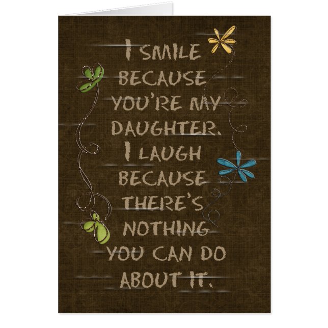 Cumpleaños de la hija-purpurina floral en marrón (Frente)