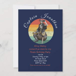 cumpleaños de la invitación al cráneo pirata