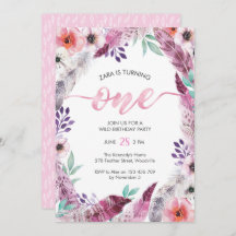 Cumpleaños de la invitación de Boho del cumpleaños
