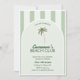 Cumpleaños de la Invitación del Editable Beach Clu