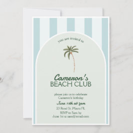 Cumpleaños de la Invitación del Editable Beach Clu