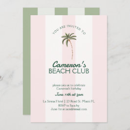 Cumpleaños de la Invitación del Editable Beach Clu