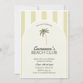 Cumpleaños de la Invitación del Editable Beach Clu