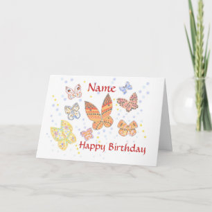 Cumpleaños de la mariposa con tarjeta