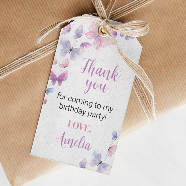 Cumpleaños de la Mariposa Gracias Etiqueta (Subido por el creador)