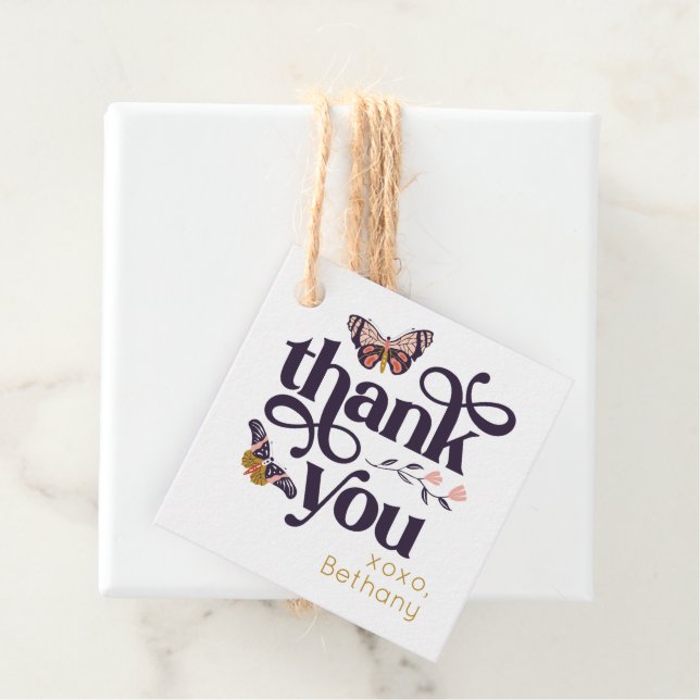 Cumpleaños de la Mariposa Gracias Etiqueta Favor (In situ)