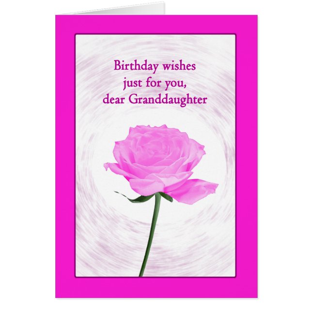 Cumpleaños de la Nieta Hermosa Rosa Rosa (Frente)