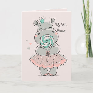 Cumpleaños de la Princesa Hippo Cuta de Tarjeta Pe