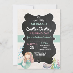 Cumpleaños De La Sirena Bajo Invitación Al Mar
