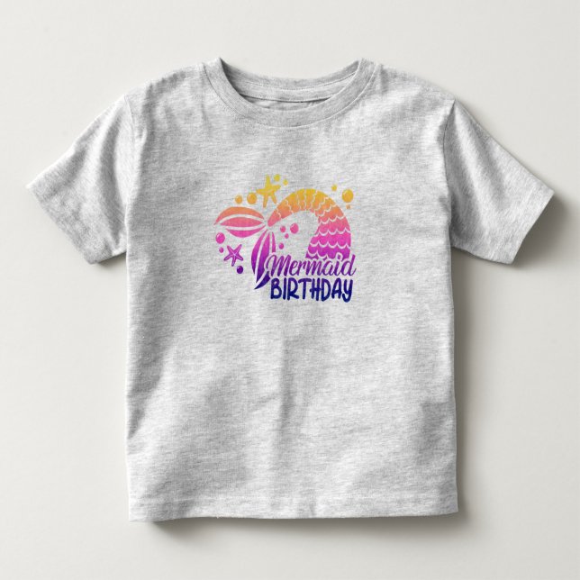 Cumpleaños de la sirena Camiseta Toddler (Anverso)