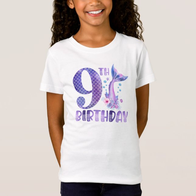 Cumpleaños de la Sirenita Novena Camiseta de Cumpl (Anverso)
