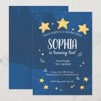 Cumpleaños de la Sleepover Invitación de la Fiesta