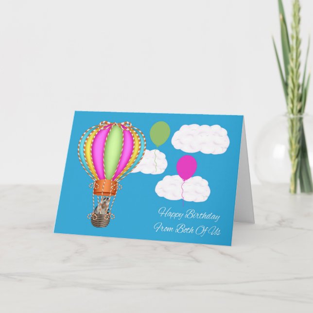 Cumpleaños De La Tarjeta De Saludo De Los Dos Esta (Anverso)