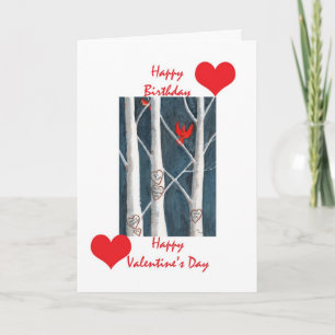 Cumpleaños de la tarjeta del día de San Valentín