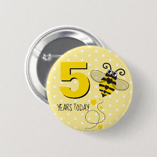 Cumpleaños de las abejas 5 años hoy de botón