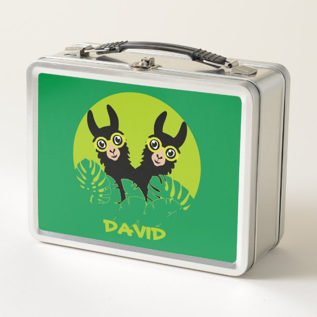 Cumpleaños de las Gemelas de la Llama de la Alpaca (Anverso)