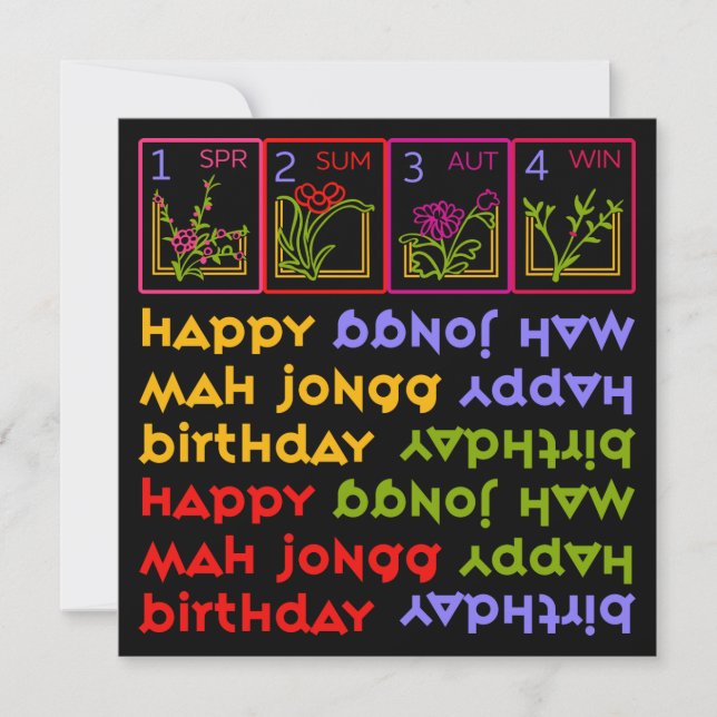 Cumpleaños de las Temporadas de Mah Jongg (Anverso)