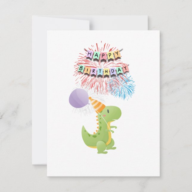 Cumpleaños de los dinosaurios y los pasteles (Anverso)